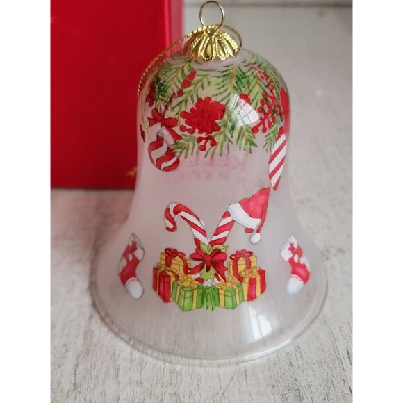 Blown‎ glass Kelly Ryan couple bell ornament Xmas Unique - Picture 5 of 7